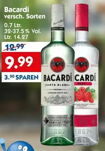 Hol'ab Getränkemarkt Bacardi versch. Sorten 0.7L Angebot