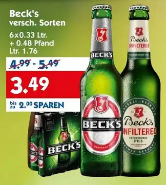 Hol'ab Getränkemarkt Beck's versch. Sorten 6x0.33L Angebot