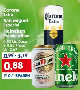 Hol'ab Getränkemarkt Corona Extra San Miguel Especial Premium Beer 0.33L Angebot