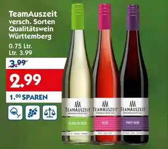 Hol'ab Getränkemarkt TeamAuszeit Qualitätswein Württemberg 0,75L Angebot