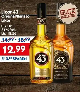 Hol'ab Getränkemarkt Licor 43 Original/Barsisto Likör 0.7L Angebot