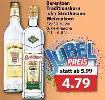 Combi Berentzen Traditionskorn oder Strothmann Weizenkorn 0,7L Angebot