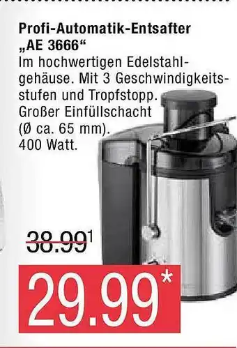 Marktkauf Profi-automatik-entsafter „ae 3666” Angebot