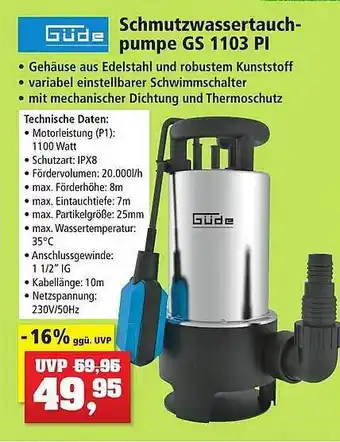 Thomas Philipps Schmutzwassertauchpumpe Angebot