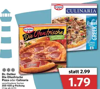 Combi Dr. Oetker Die Ofenfrische Pizza oder Culinaria 355-435g Angebot