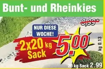 Wiglo Wunderland Bunt und Rheinkies 2x20 kg Sack Angebot