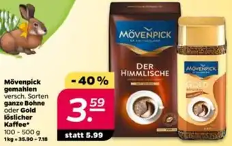 NETTO Mövenpick gemahlen,ganze Bohne oder Gold löslicher Kaffee 100 - 500g Angebot