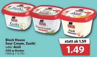 Combi Block House Sour Cream, Zaziki oder Aioli 200g Becher Angebot