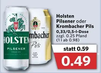 Combi Holsten Pilsener oder Krombacher Pils 0,33/0,5L Angebot