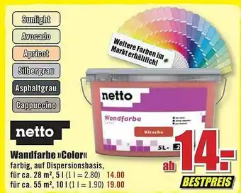 B1 Discount Baumarkt Netto wandfarbe „color“ Angebot