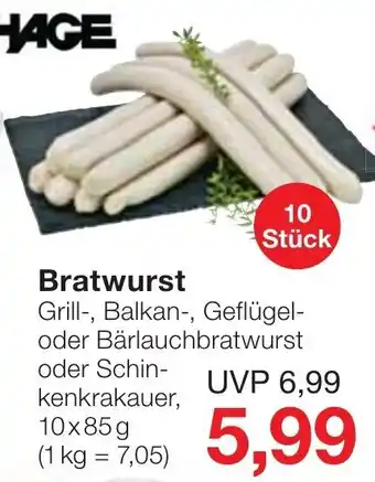 Jawoll Hage Bratwurst 10x85 g Angebot