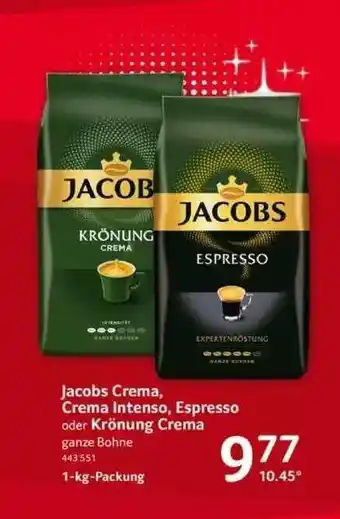 Selgros Jacobs crema, crema intenso, espresso oder krönung crema Angebot