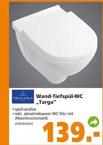 Globus Baumarkt Wand-tiefspül-wc „targa” Angebot