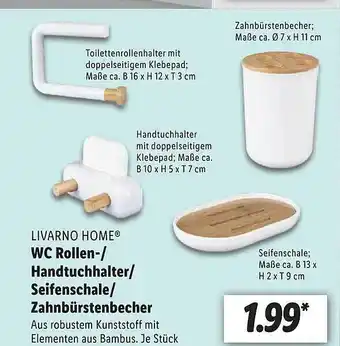 Lidl Livarno home wc rollen- handtuchhalter oder seifenschale oder zahnbürstenbecher Angebot