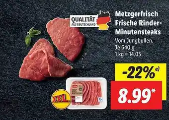 Lidl Metzgerfrisch frische rinder-minutensteaks Angebot