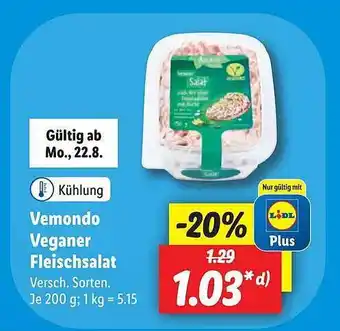 Lidl Vemondo veganer fleischsalat Angebot