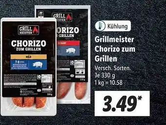 Lidl Grillmeister chorizo zum grillen Angebot