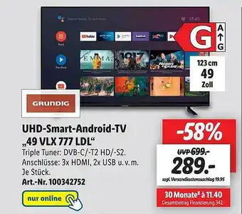 Lidl Grundig uhd-smart-android-tv 49vlx777ldl Angebot