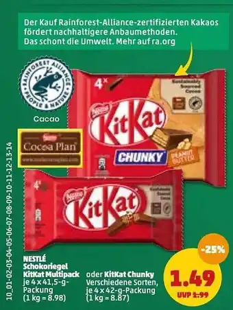 PENNY Nestlé schokoriegel kitkat multipack oder chunky Angebot