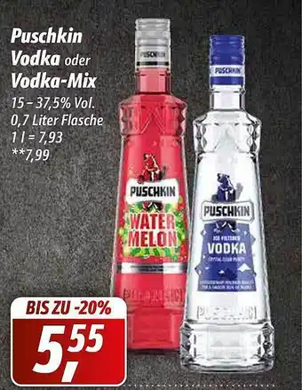 Simmel Puschkin vodka oder vodkamix Angebot