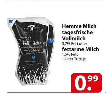 Famila Nord Ost Hemme milch tagesfrische vollmilch oder fettarme milch Angebot