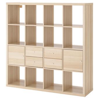 IKEA Kallax regal mit 4 einsätzen eicheneff wlas Angebot