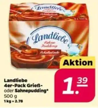 NETTO Landliebe 4er Pack Grieß oder Sahnepudding 500g Angebot