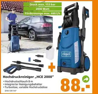 Globus Baumarkt Hochdruckreiniger „hce 2000” Angebot