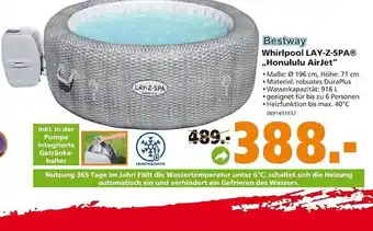 Globus Baumarkt Bestway whirlpool lay-z-spa „honululu airjet” Angebot