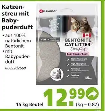 Globus Baumarkt Katzen-streu mit baby-puderduft Angebot