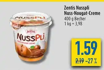 diska Zentis nusspli nuss-nougat-creme Angebot