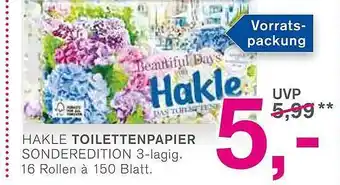 KODi Hakle toilettenpapier sonderedition Angebot