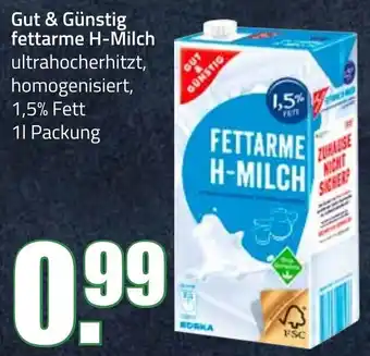 Ihr Frischmarkt Gut & Gunstig Fettarme H-Milch 1L Angebot