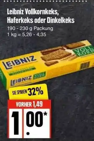 Edeka Leibniz vollkornkeks haferkeks oder dinkelkeks Angebot