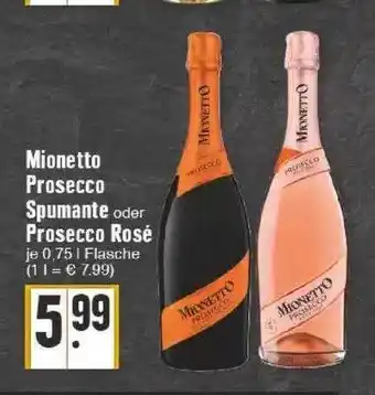 Edeka Mionetto prosecco spumante oder prosecco rosé Angebot