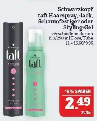 Marktkauf Schwarzkopf taft haarspray, -lack, schaumfestiger oder styling-gel Angebot