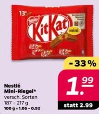 NETTO Nestlé Mini Riegel 187 - 217G Angebot