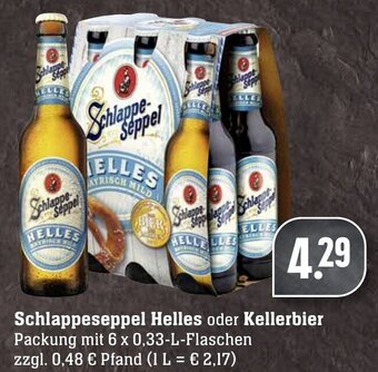 Edeka Neukauf Schlappeseppel Helles oder Kellerbier 6x0,33 L Flaschen Angebot