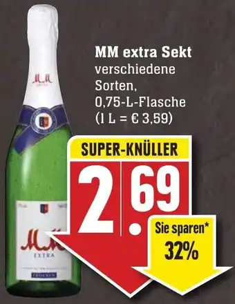 Edeka Neukauf MM Extra Sekt 0,75 L Flasche Angebot