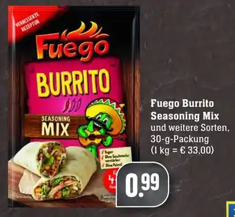 Edeka Neukauf Fuego Burrito Seasoning Mix 30 g Packung Angebot