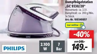 Lidl Philips Dampfbügelstation ,,GC 9330/20" Angebot