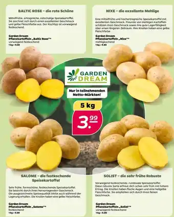 NETTO Garden Dream Pflanzkartoffeln ,,Baltic Rose, Nixe , Salome oder Solist" 5kg Angebot