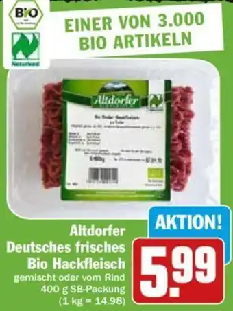 Hit Altdorfer Deutsches frisches Bio Hackfleisch 400 g SB-Packung Angebot