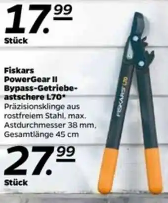 NETTO Fiskars PowerGear II Bypass Getriebeastschere L70 Angebot