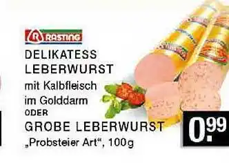 Edeka Zurheide Rasting delikatess leberwurst oder grobe leberwurst „probsteier art“ Angebot