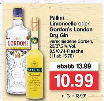 Famila Nord West Pallini limoncello oder gordon's london dry gin Angebot