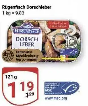 Globus Rügenfisch dorschleber Angebot