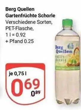 Globus Berg quellen gartenfrüchte schorle Angebot