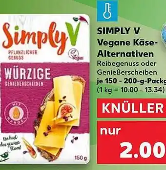 Kaufland Simply v vegane käse-alternativen Angebot