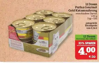 Marktkauf 12 dosen purina gourmet gold katzennahrung Angebot